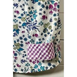 Appleseed Limited Edition Floral Flip Contrast Cuff Top Womens White 10 Office